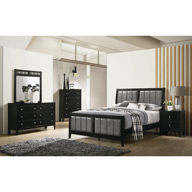 Upholstered Headboard King Bedroom Set - Transitional Bedroom Set